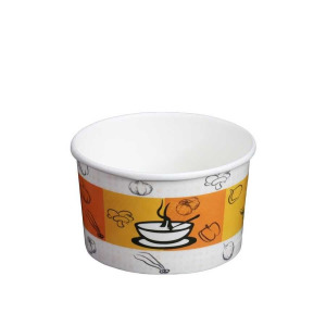 16 Oz Kapaklı Karton Çorba Kase 25li